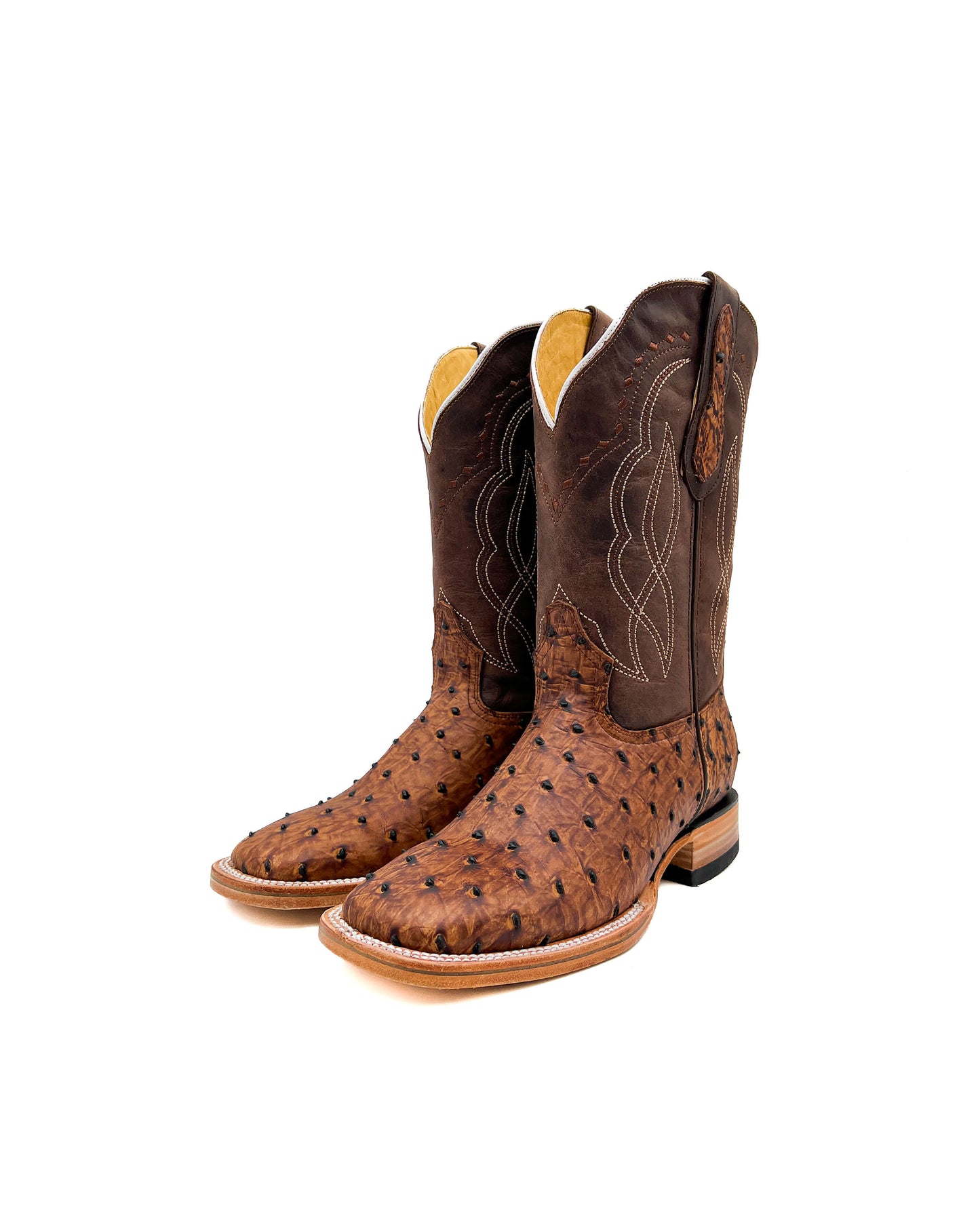 Bota Bulldog Avestruz Marmoleado Café
