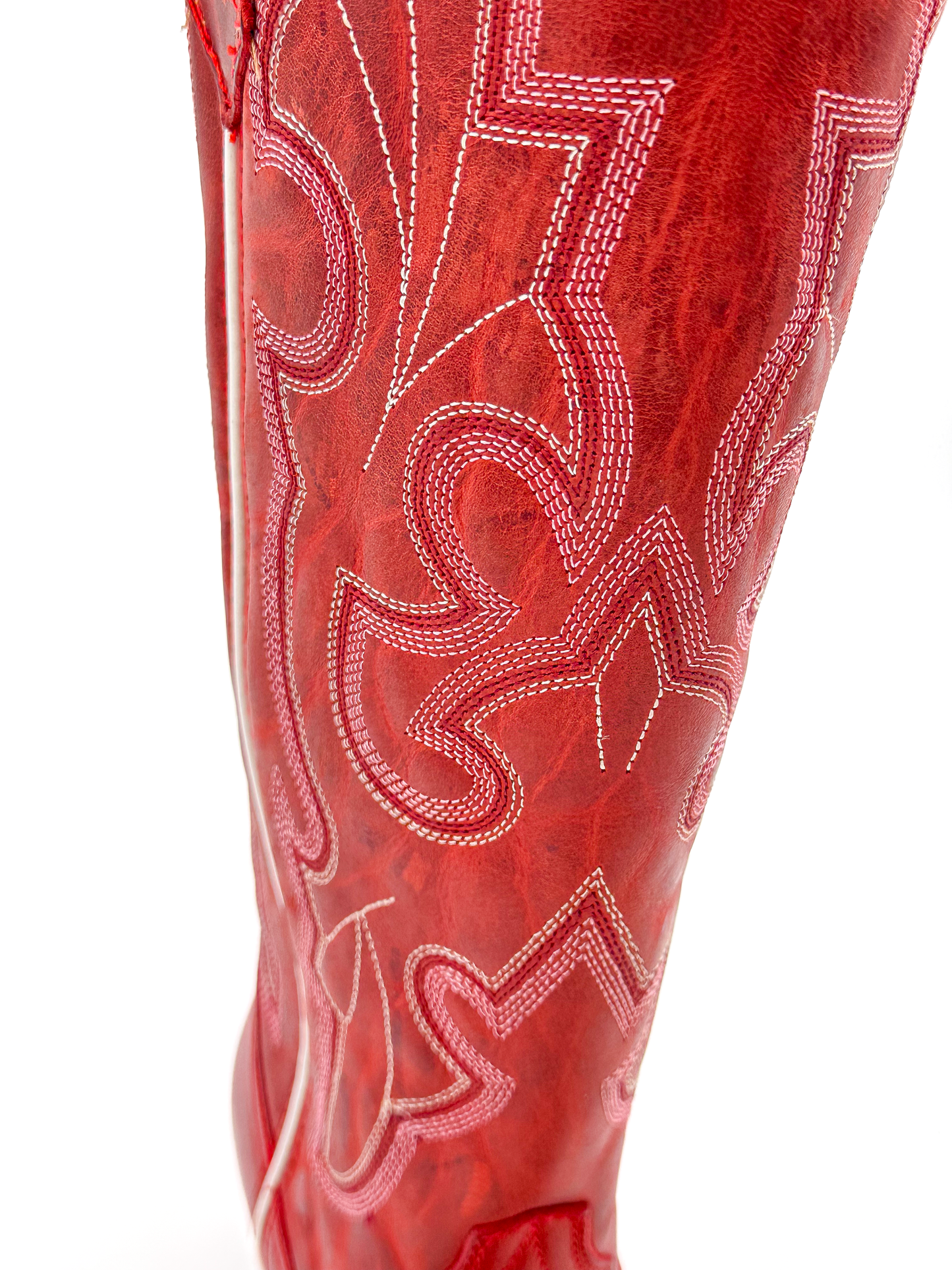 Bota Picuda Esmeralda Rojo