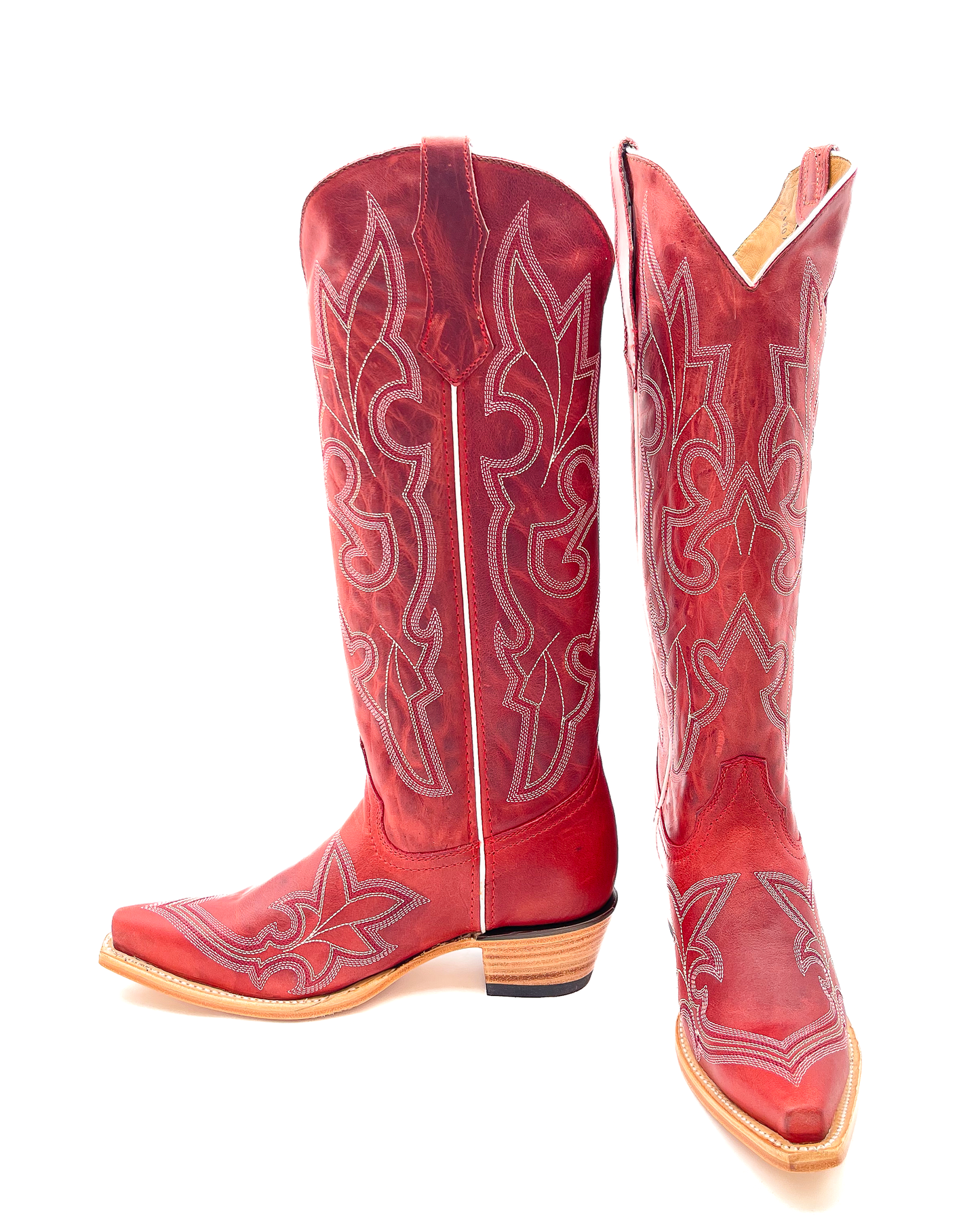 Bota Picuda Esmeralda Rojo