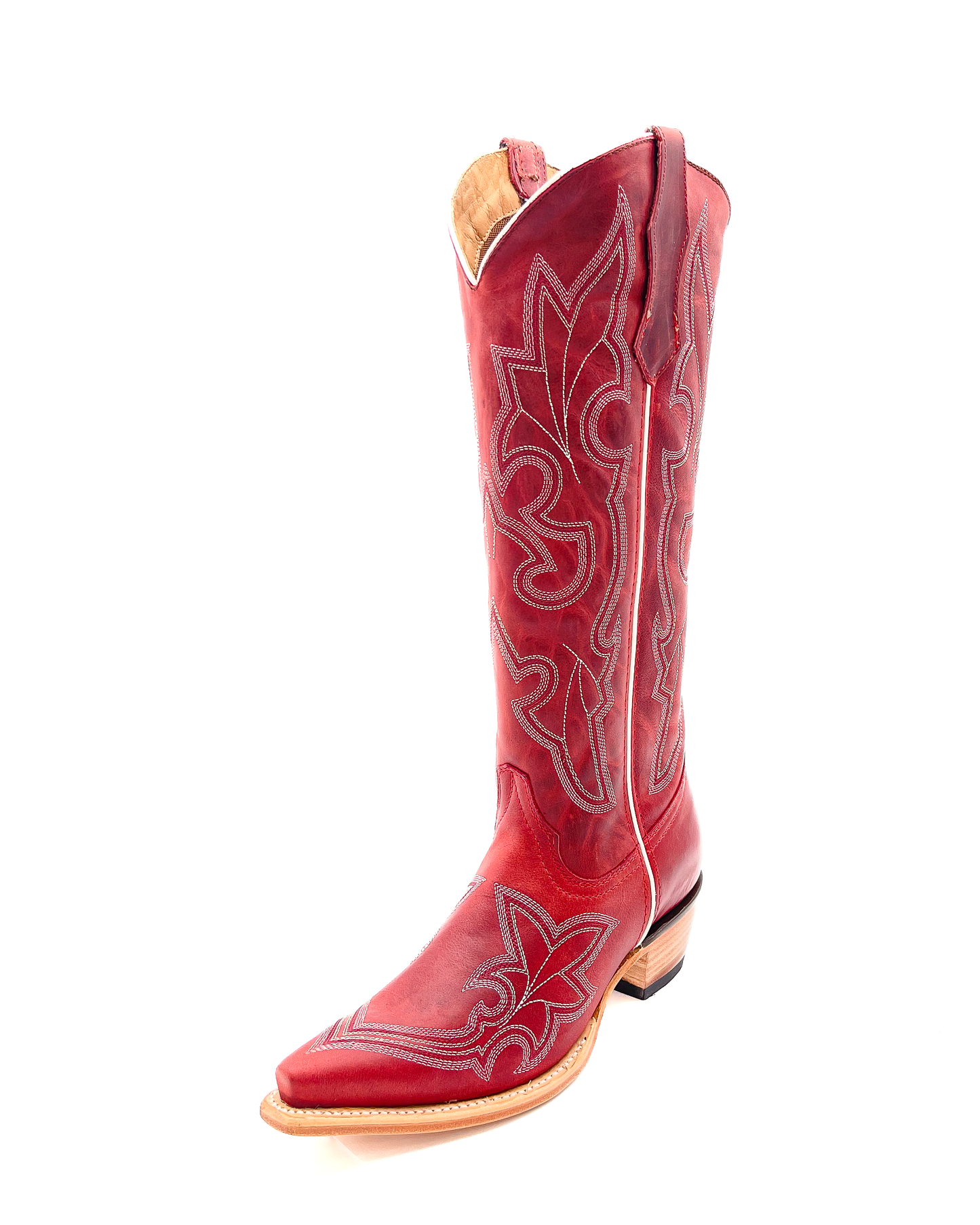 Bota Picuda Esmeralda Rojo