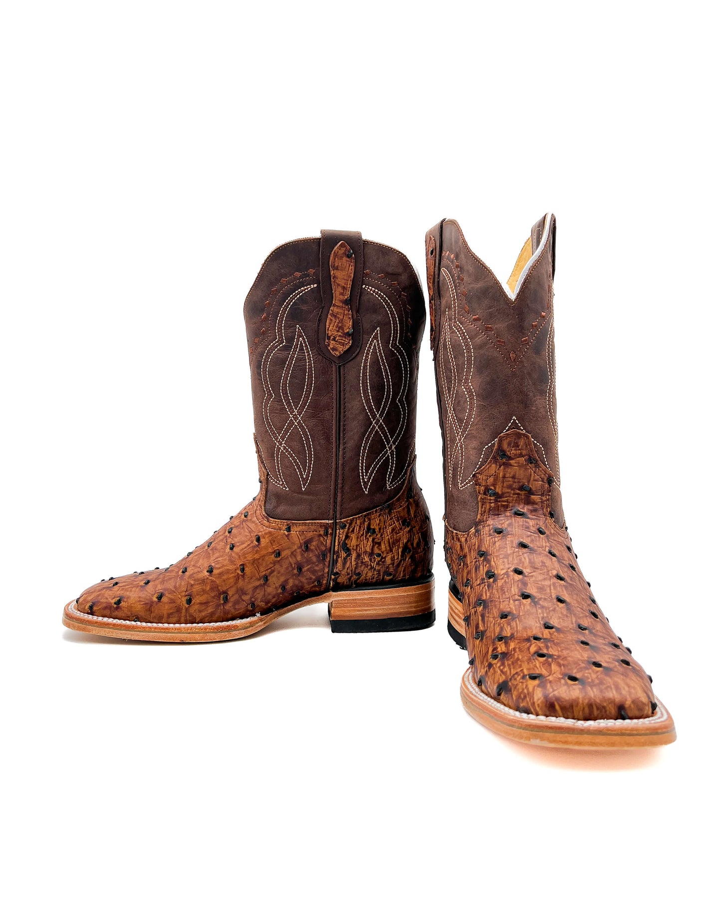Bota Bulldog Avestruz Marmoleado Café