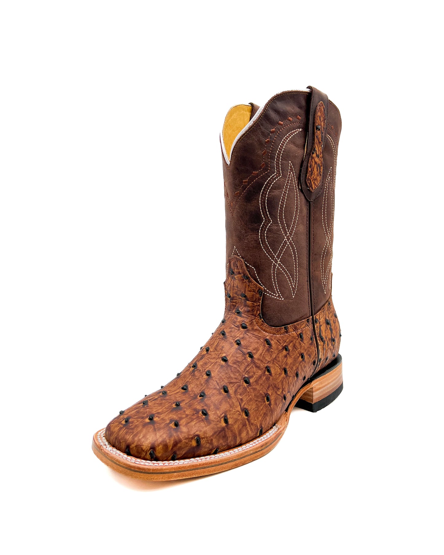 Bota Bulldog Avestruz Marmoleado Café
