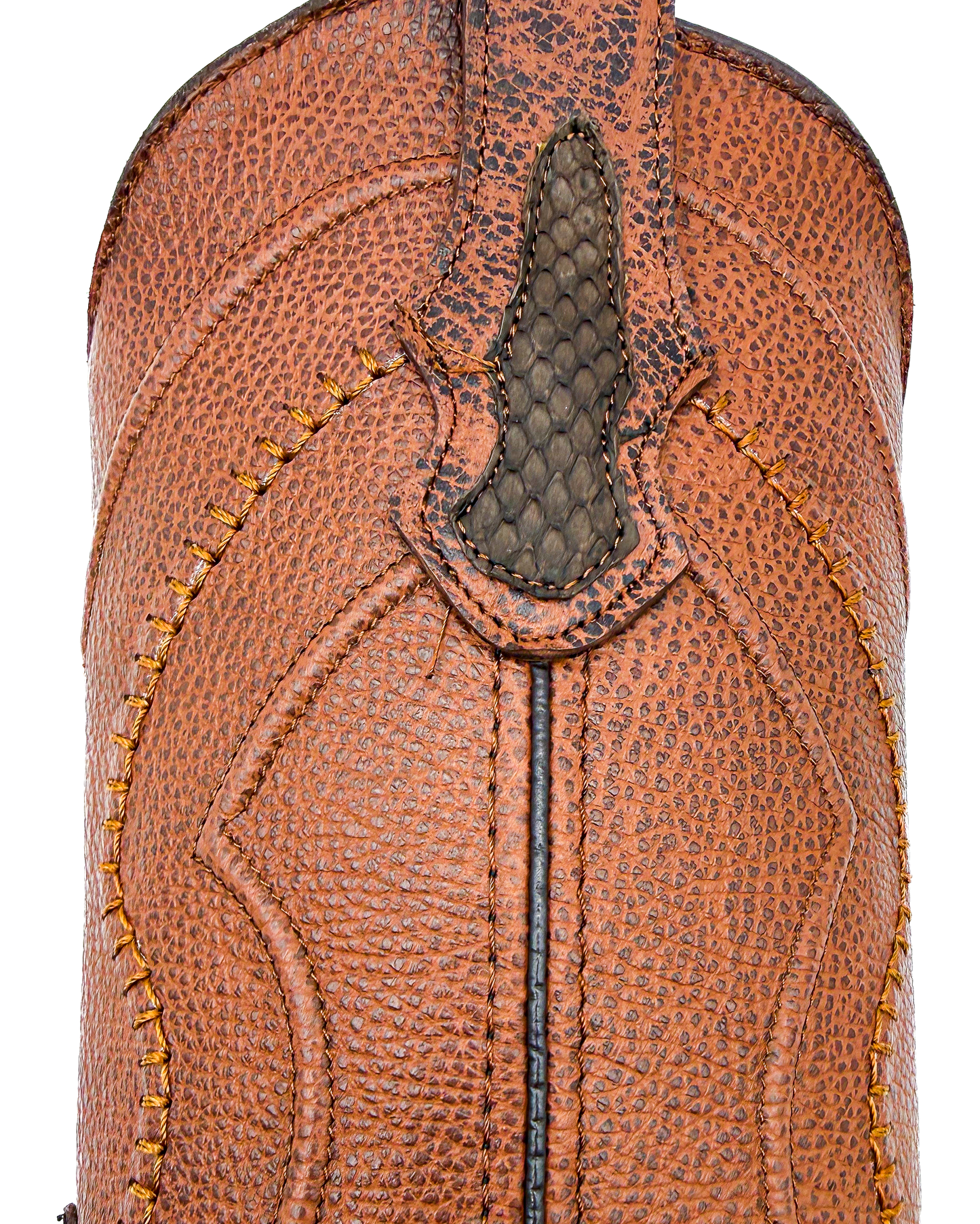 Bota Bulldog En Piel Genuina Pitón Nobuk Café