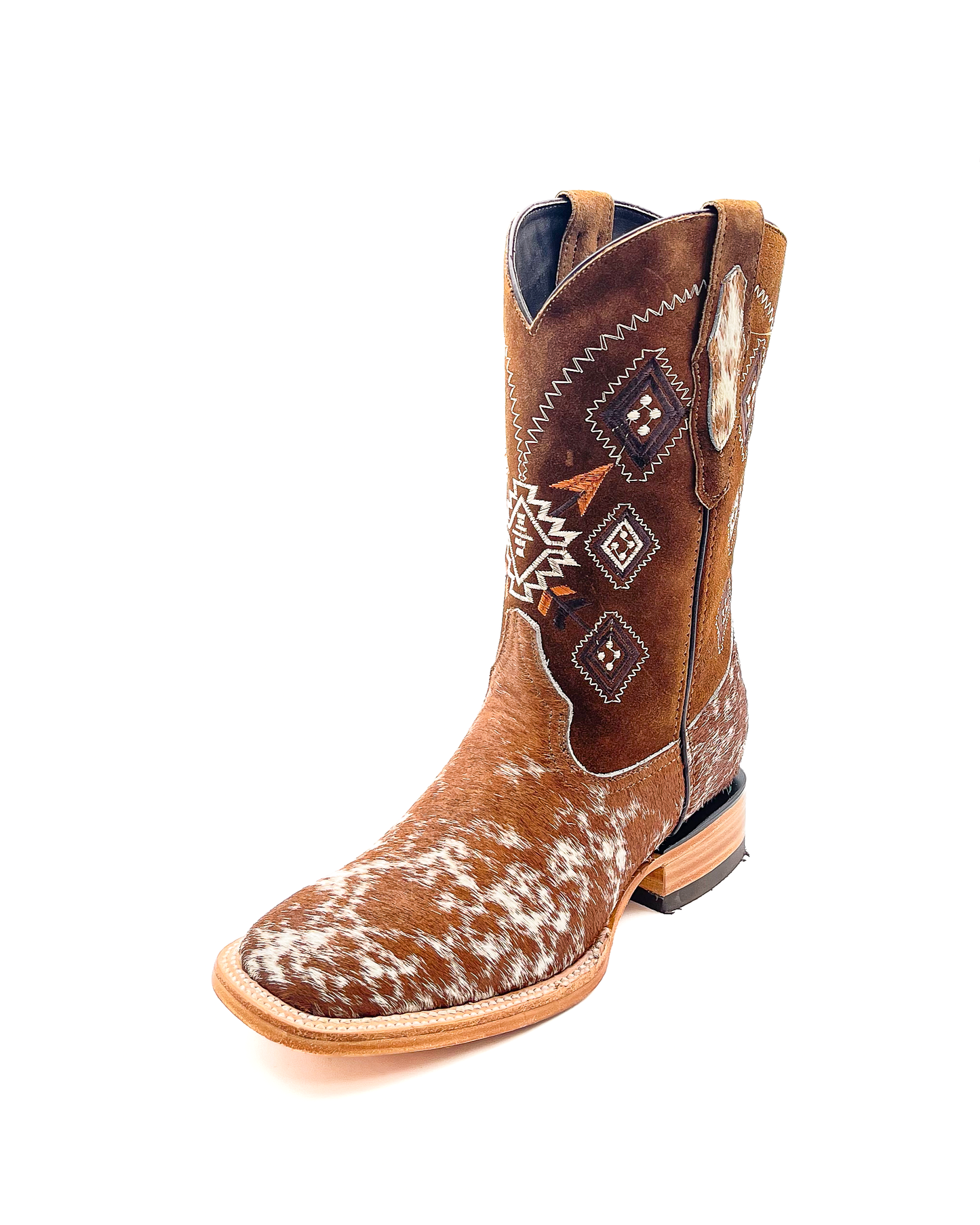 Bota Bulldog Pelo Vaca de Vaca Pinto Café
