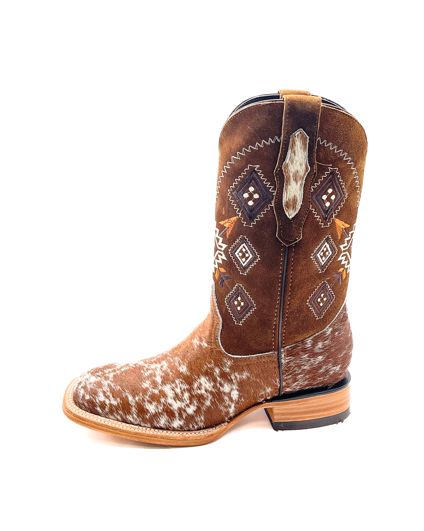 Bota Bulldog Pelo Vaca de Vaca Pinto Café