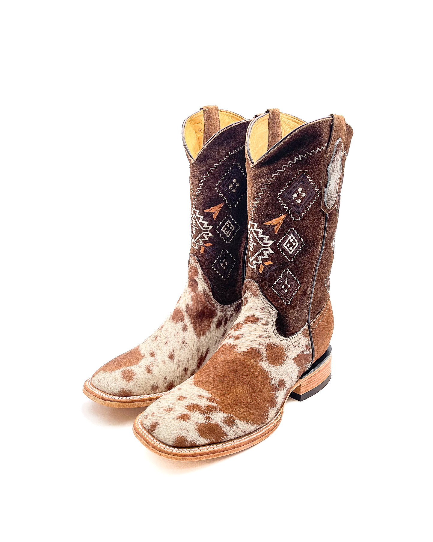Bota Bulldog Pelo Vaca de Vaca Pinto Café