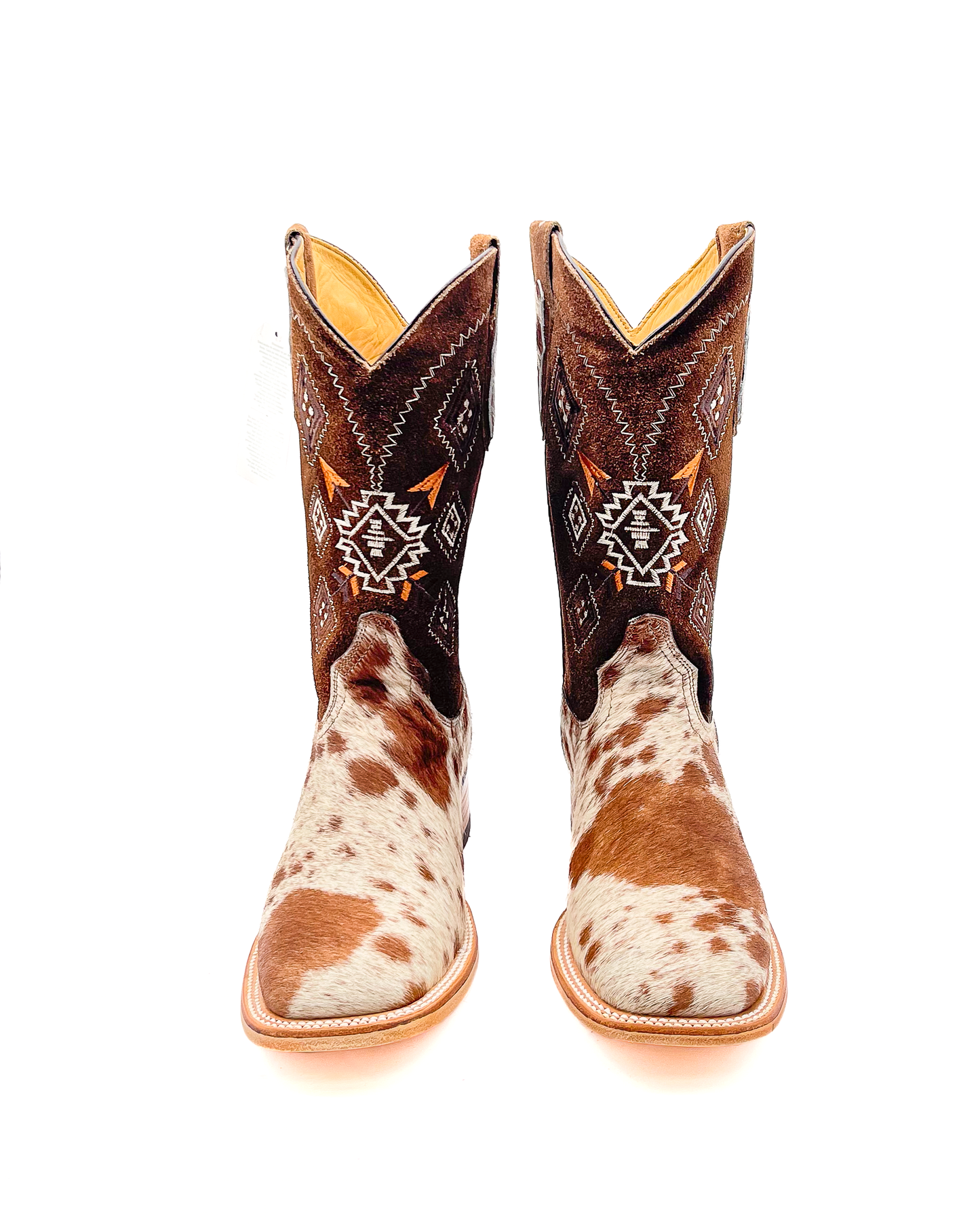 Bota Bulldog Pelo Vaca de Vaca Pinto Café