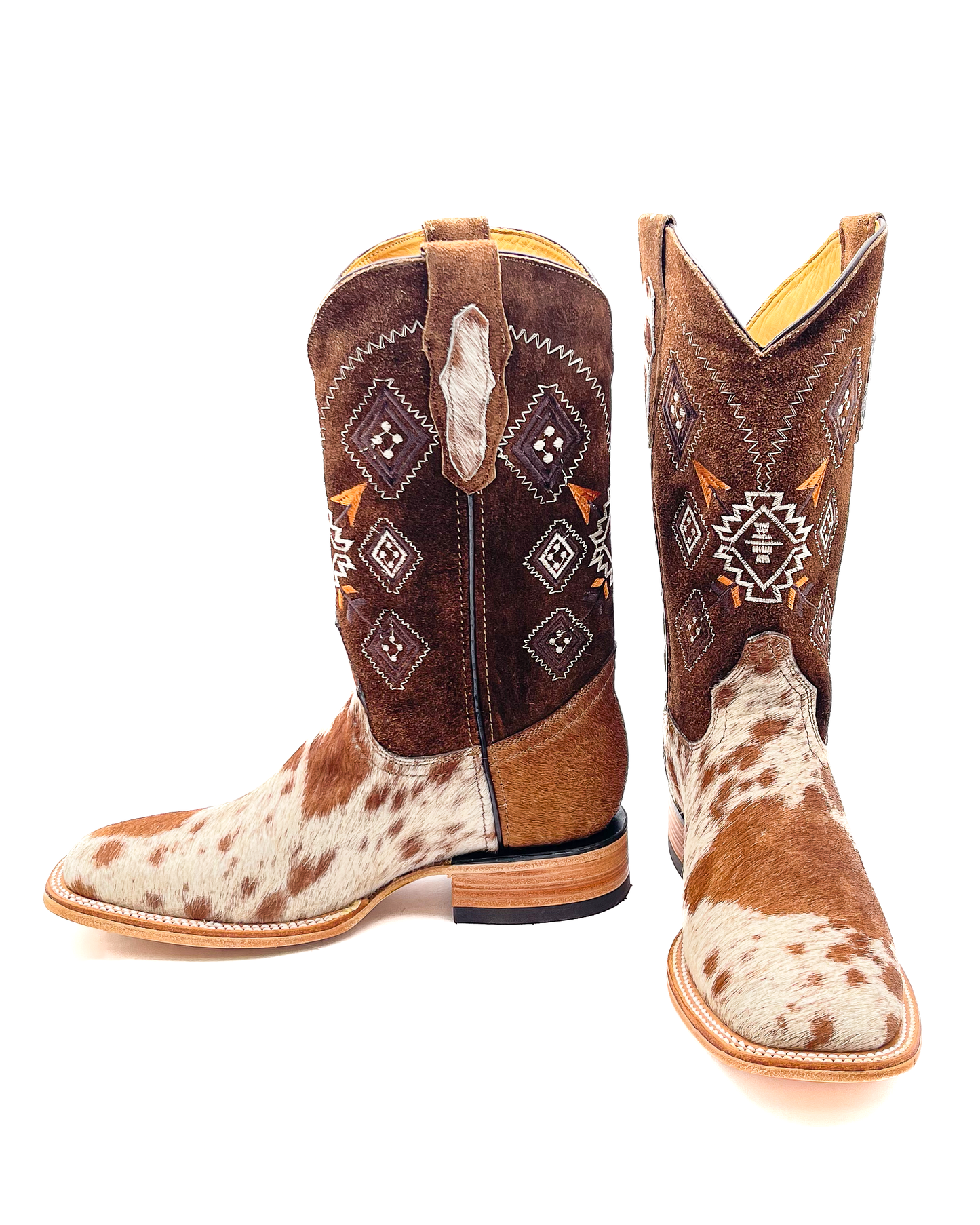 Bota Bulldog Pelo Vaca de Vaca Pinto Café