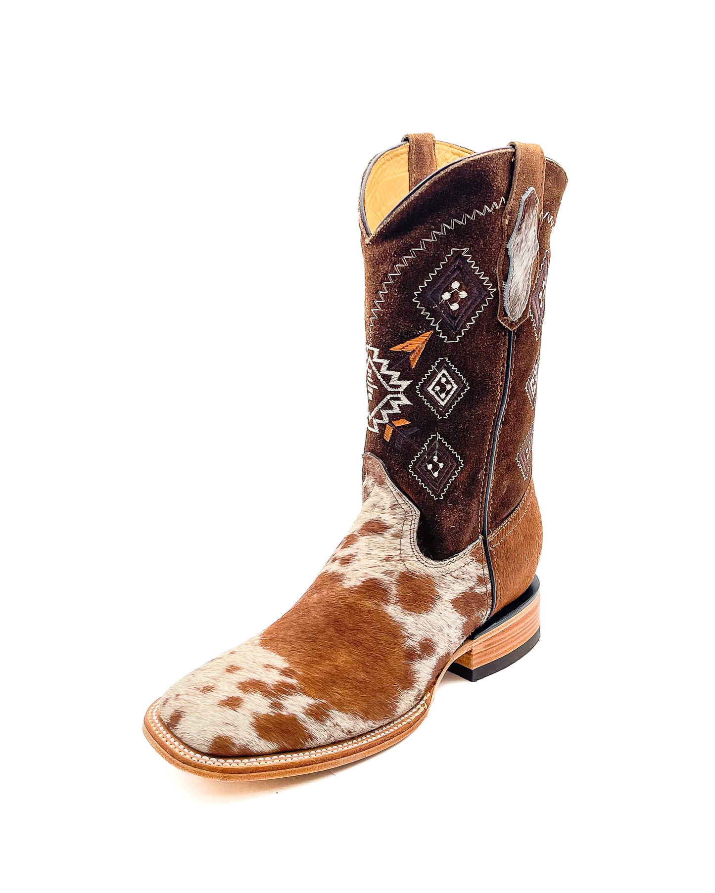 Bota Bulldog Pelo Vaca de Vaca Pinto Café