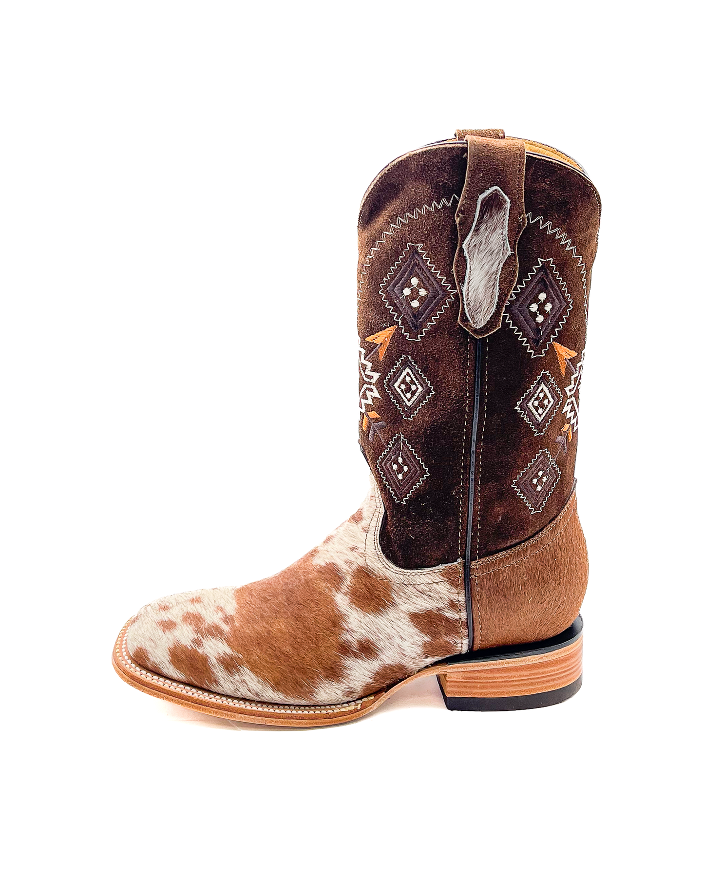 Bota Bulldog Pelo Vaca de Vaca Pinto Café