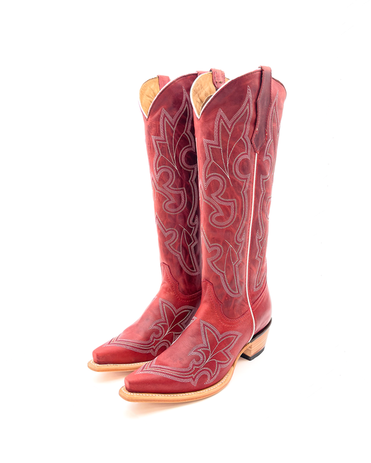 Bota Picuda Esmeralda Rojo