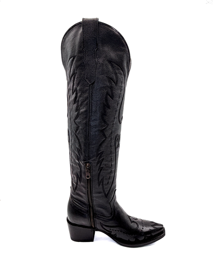 Bota Picuda Alta Alice Negro