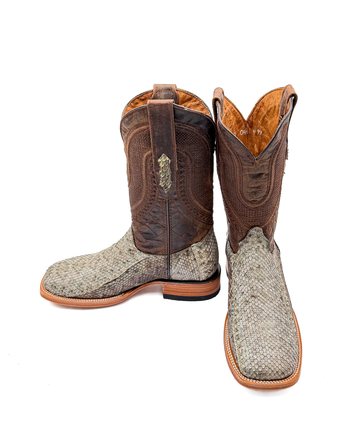 Bota Bulldog En Piel Genuina De Víbora Cascabel