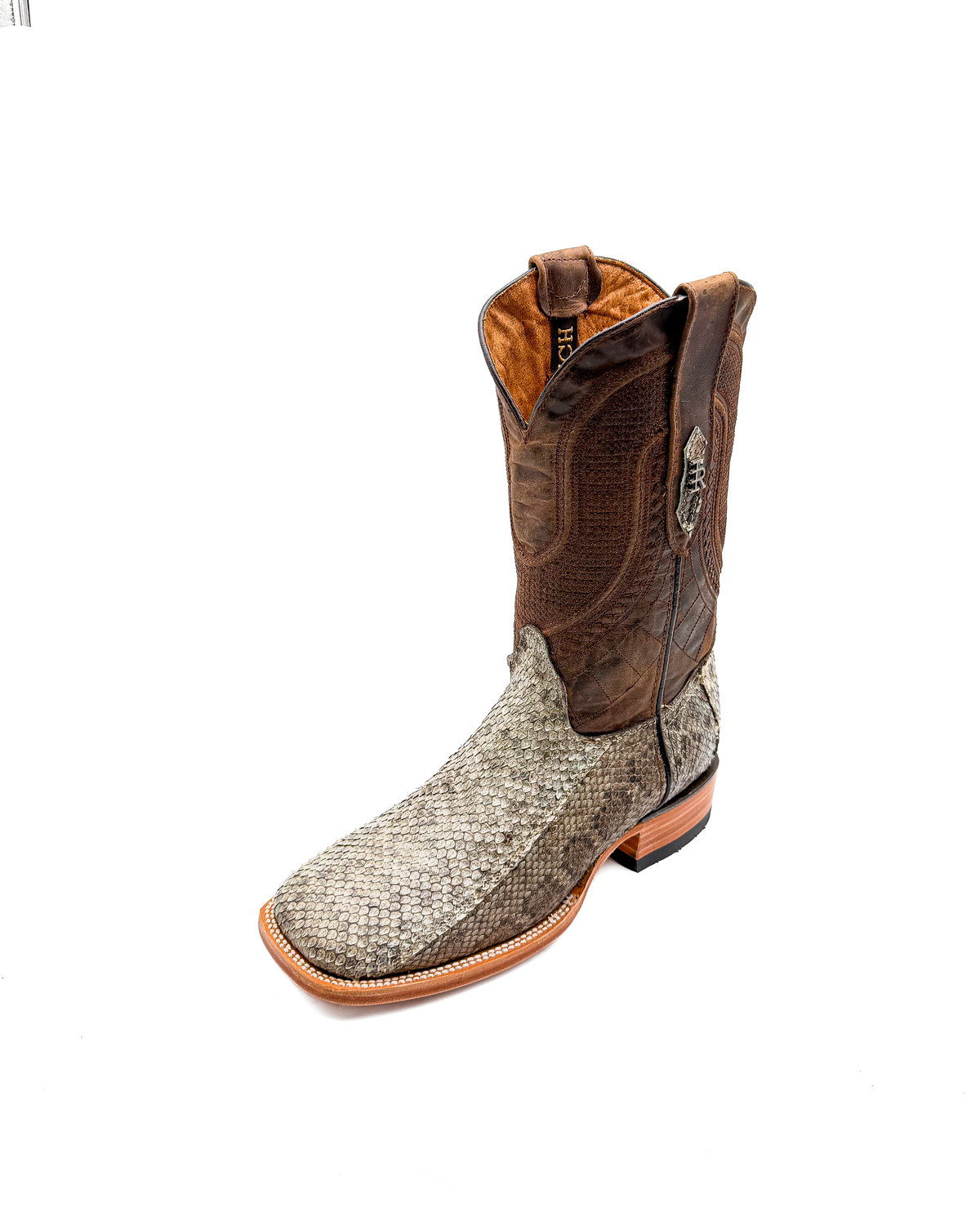 Bota Bulldog En Piel Genuina De Víbora Cascabel