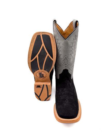Bota Bulldog Gamuza Negro Suela Hule