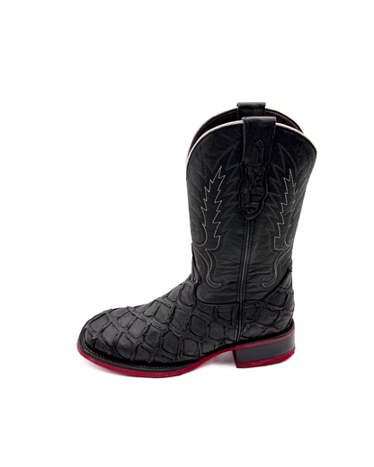 Bota Bulldog Pescado Negro Suela Roja