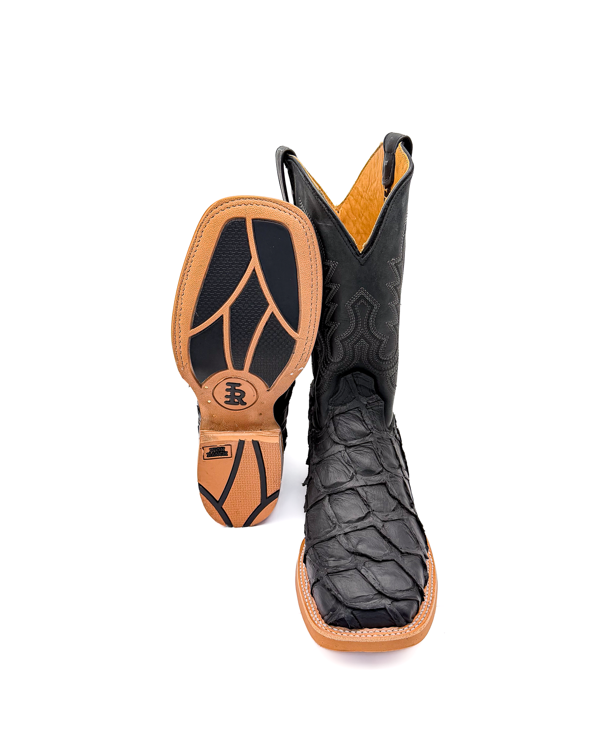 Bota Bulldog Pescado Negro Suela Hule