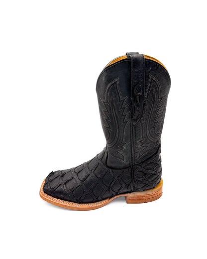 Bota Bulldog Pescado Negro Suela Hule