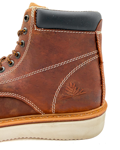 Bota De Trabajo/Casual Con Agujeta Café