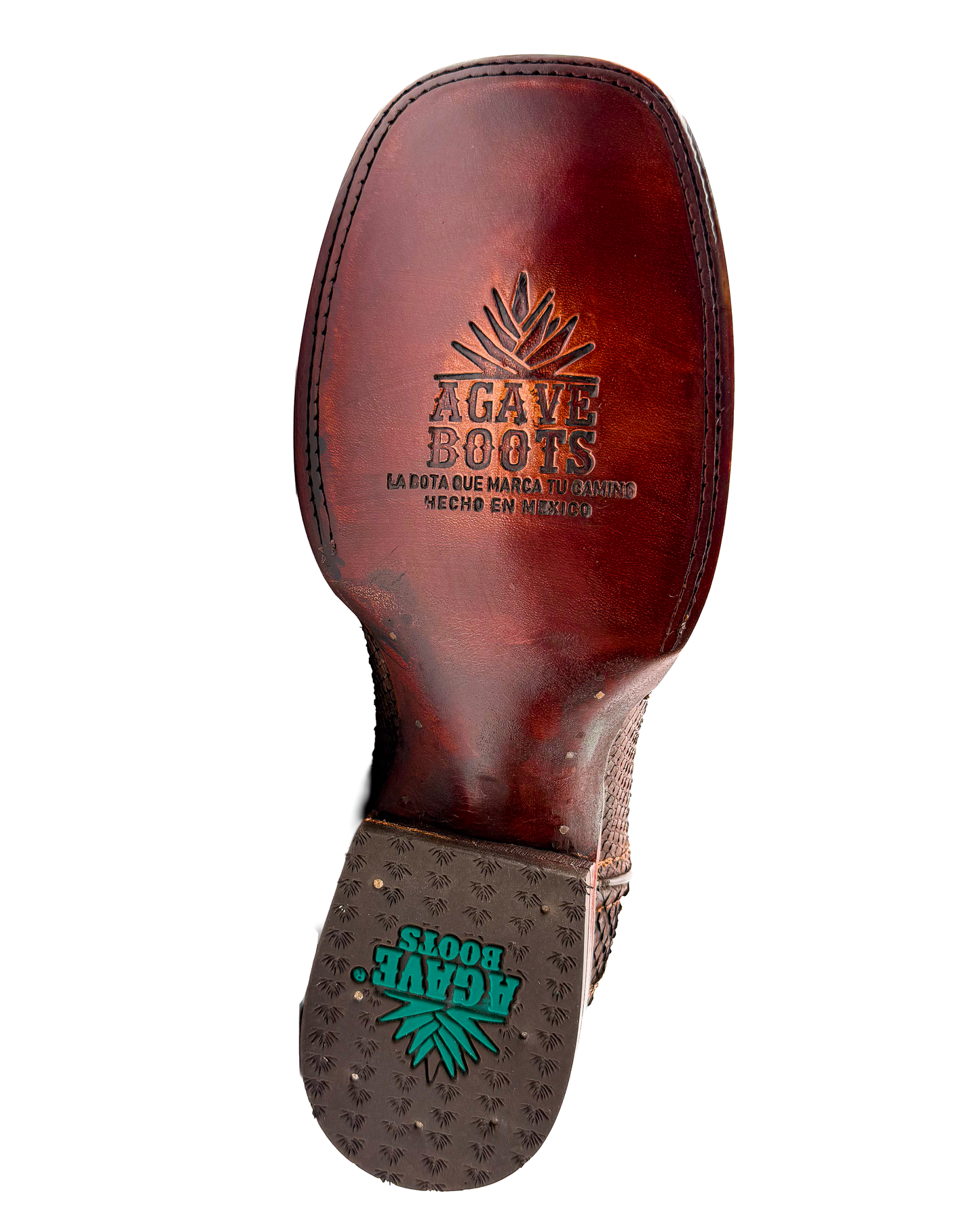 Bota Bulldog En Piel Genuina Pitón Nobuk Café