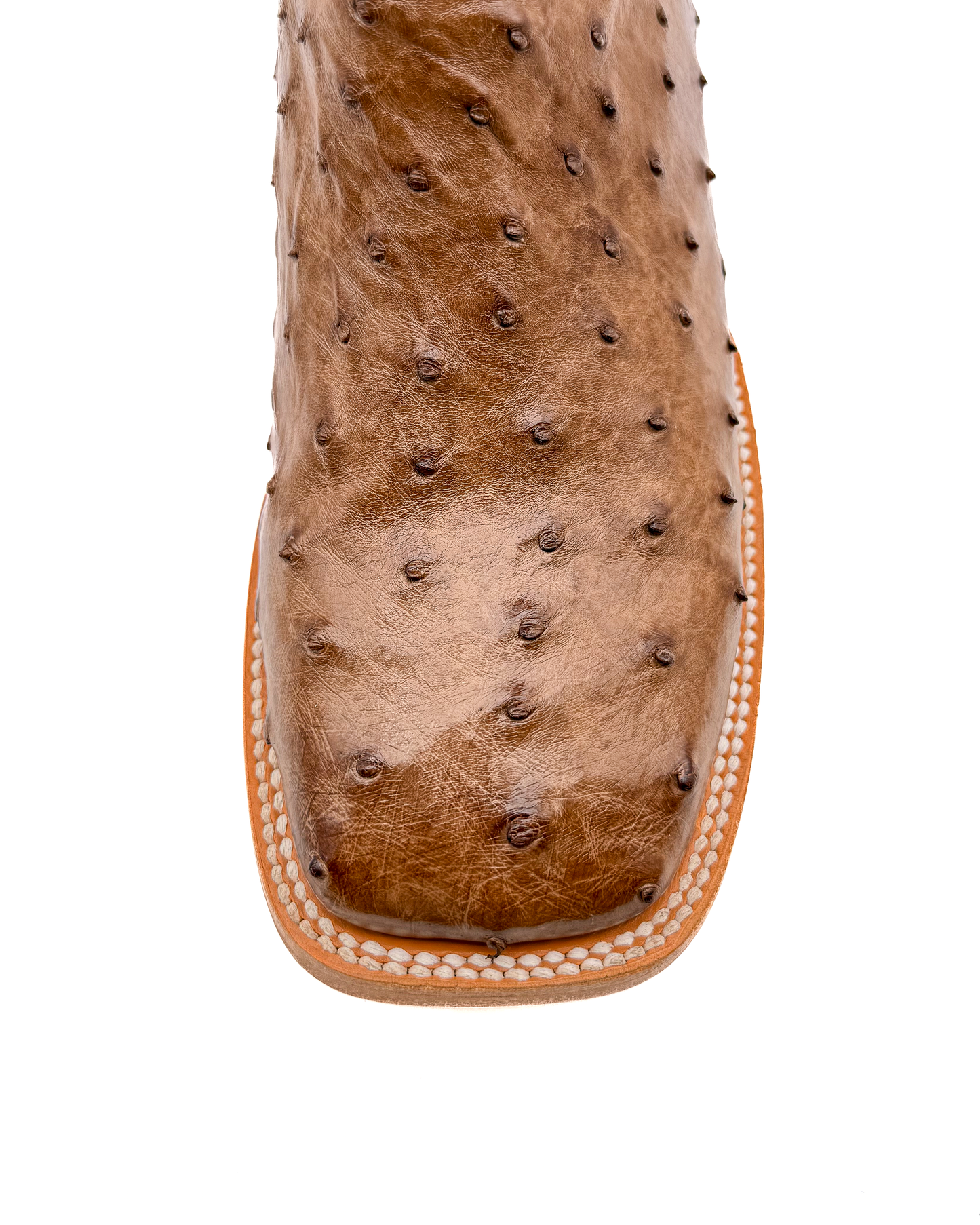 Bota Bulldog en Piel Genuina de Avestruz Café