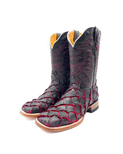 Bota Bulldog Pescado Neón Rojo