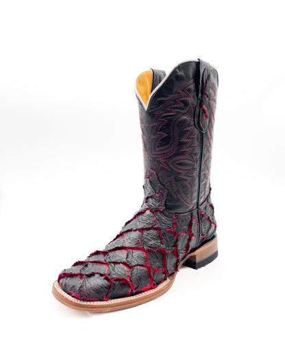 Bota Bulldog Pescado Neón Rojo