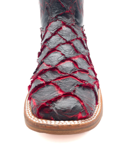 Bota Bulldog Pescado Neón Rojo