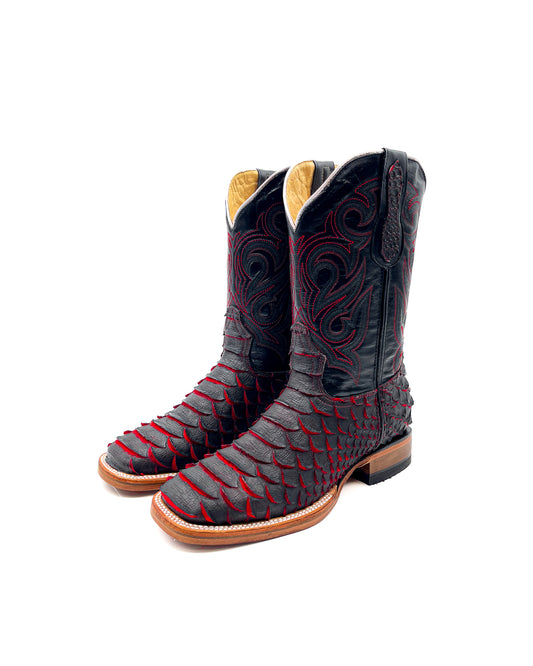Bota Bulldog Pitón Neón Rojo