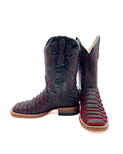 Bota Bulldog Pitón Neón Rojo