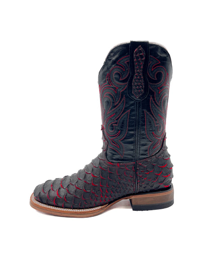 Bota Bulldog Pitón Neón Rojo