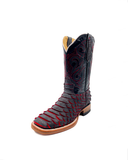 Bota Bulldog Pitón Neón Rojo