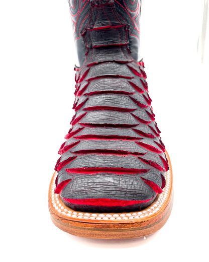 Bota Bulldog Pitón Neón Rojo