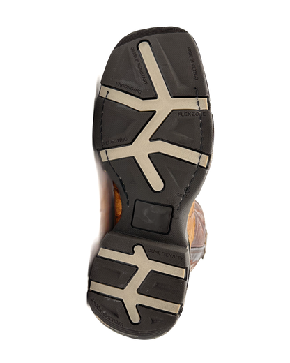 Botín Tejido Chocolate Suela de Hule No Casco