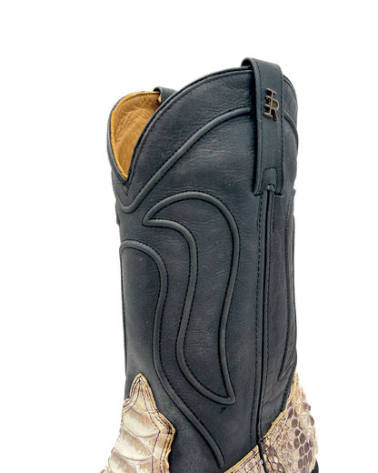 Bota Bulldog En Piel Genuina Pitón Natural