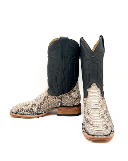 Bota Bulldog En Piel Genuina Pitón Natural