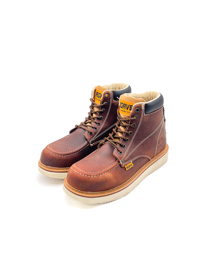Bota De Trabajo/Casual Con Agujeta Café