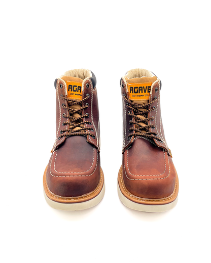 Bota De Trabajo/Casual Con Agujeta Café