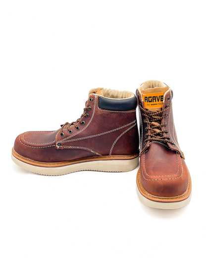 Bota De Trabajo/Casual Con Agujeta Café