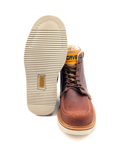 Bota De Trabajo/Casual Con Agujeta Café