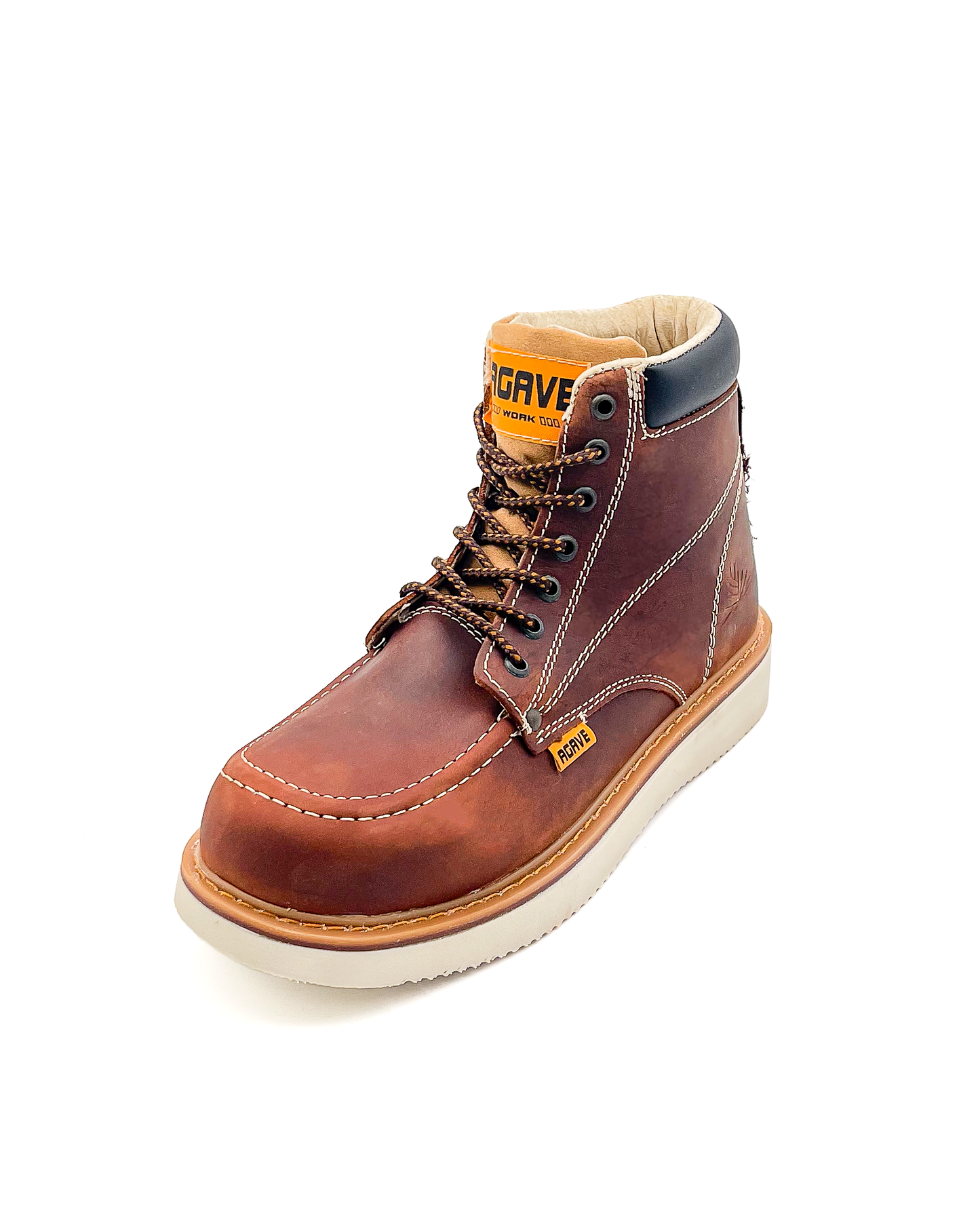 Bota De Trabajo/Casual Con Agujeta Café