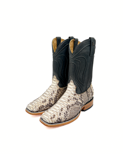 Bota Bulldog En Piel Genuina Pitón Natural