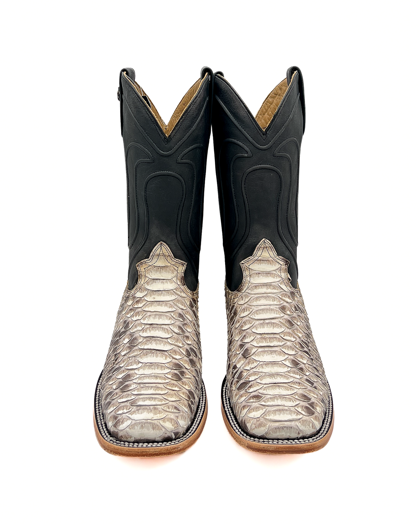 Bota Bulldog En Piel Genuina Pitón Natural