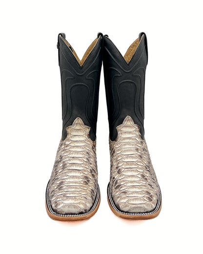 Bota Bulldog En Piel Genuina Pitón Natural