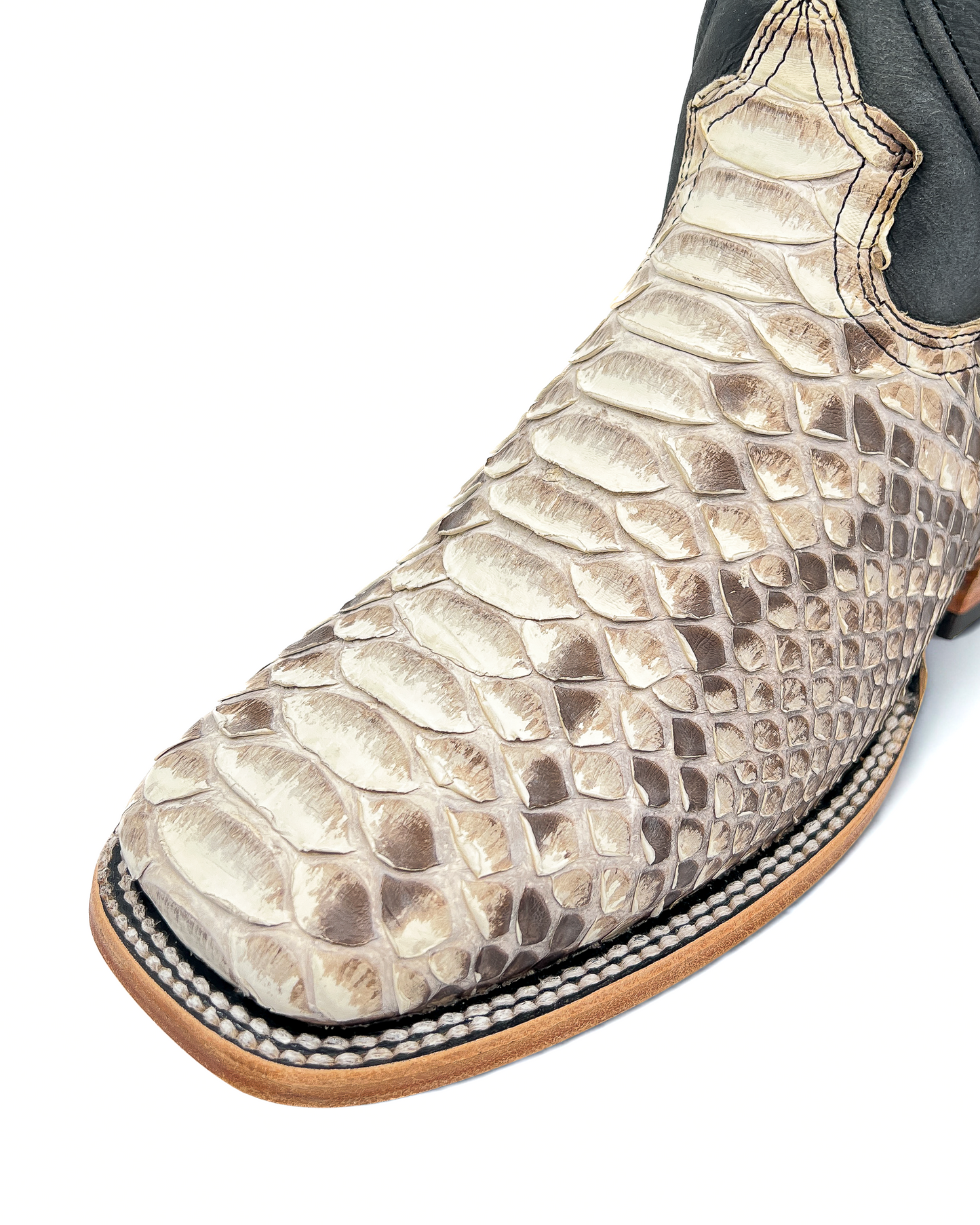 Bota Bulldog En Piel Genuina Pitón Natural