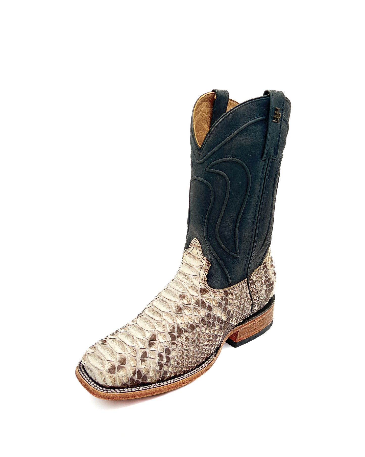 Bota Bulldog En Piel Genuina Pitón Natural