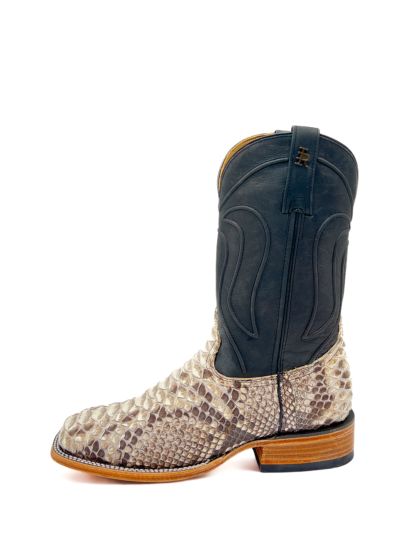 Bota Bulldog En Piel Genuina Pitón Natural